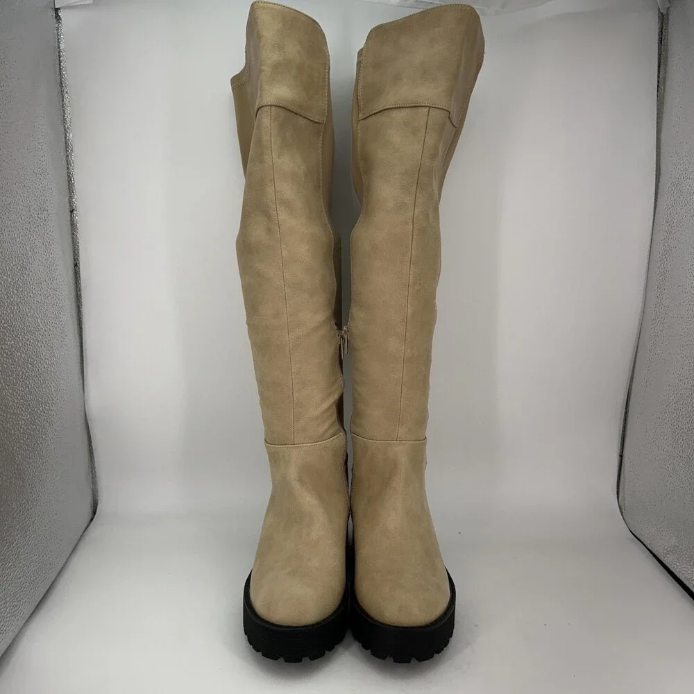 Dirty Laundry Boots Womens Size 6 Manifest Platform Over The Knee Lug Sole